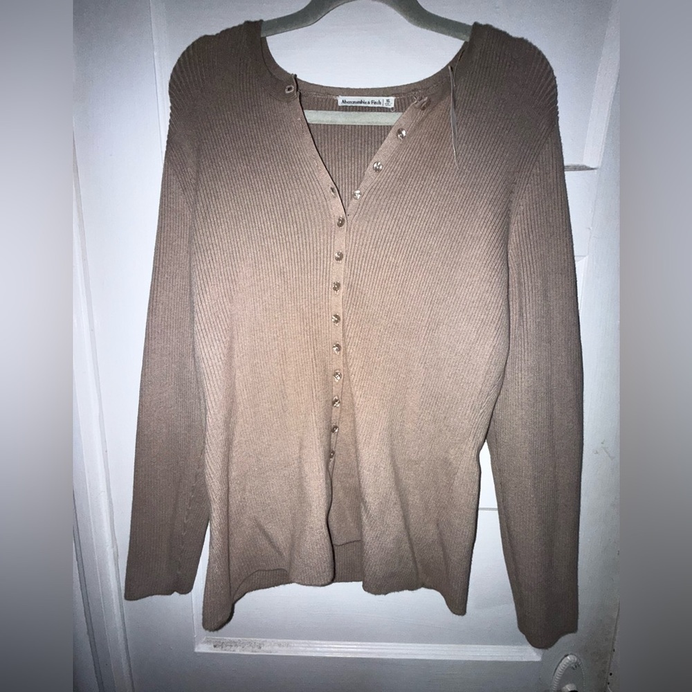 Abercrombie & Fitch Beige Ribbed Cardigan